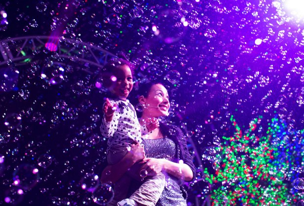 The Gazillion Bubble Show is an interactive performance that keep audiences awed and includes a chance to step inside a bubble. Photo courtesy of the show