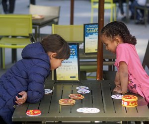 Free things to do in NYC: Bryant Park's outdoor game room is one of our free fun things to do