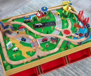 Best Toddler Gifts: KidKraft Waterfall Mountain Wooden Train Set & Table