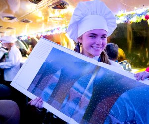 Photo of young lady on Cape Cod Christmas Train.