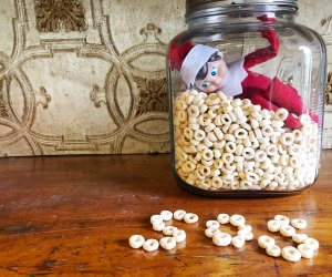 Elf on the shelf loves Cheerios and spelling