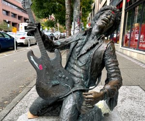 statue of Jimi Hendrix in Capitol Hill Seattle