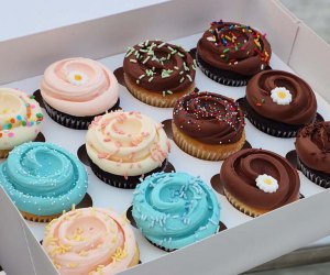 Iconic Family-Friendly Restaurants in NYC: Magnolia Bakery a box of cupcakes