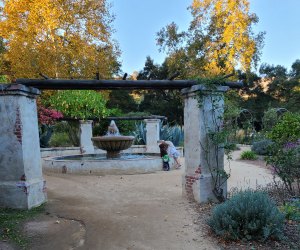 This Mission Fountain entrances kids of all ages at Descanso Gardens.