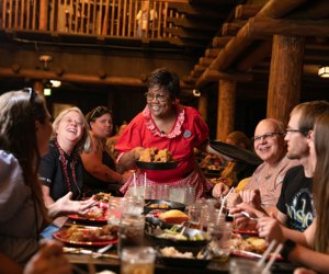 Family eating at Hoop-Dee-Doo-Musical-Revue:  Disney's Fort Wilderness for Woodsy Wonder