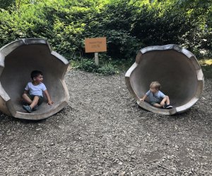 Staten Island Zoo: Two kids pose for a photo-op.