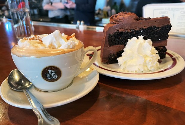 Cafe Intermezzo's cappuccino will keep parents energized; the sky-high cake slices will keep kids ecstatic.