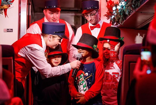Take a magical trip on The Polar Express Train near Chicago. Photo courtesy of chicagothepolarexpressride.com