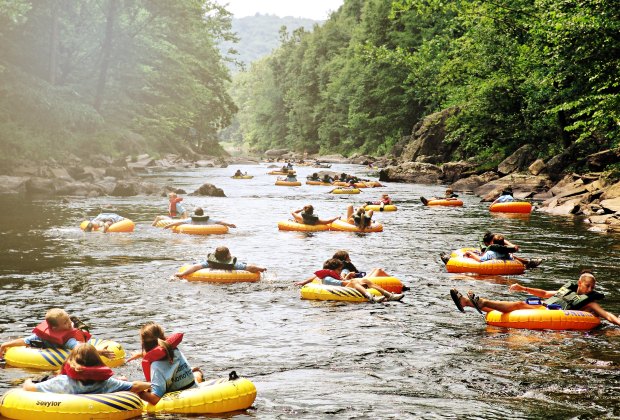 Tubing down the Farmington River is a fun activity with kids. Photo courtesy of Farmington River Tubing