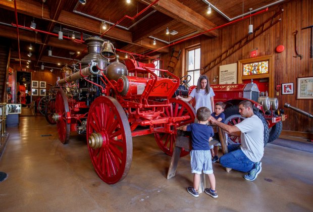 Admire vintage fire engines at Fireman's Hall. Photo courtesy of J. Fusco for Visit Philadelphia