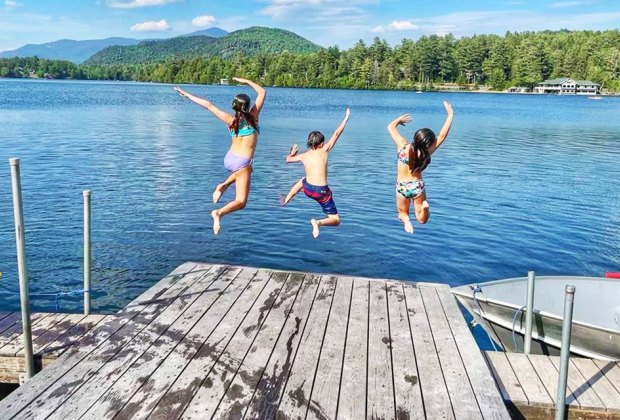 It's hard to resist the allure of a dip in Mirror Lake during your weekend getaway to the Golden Arrowhead Lakeside Resort.