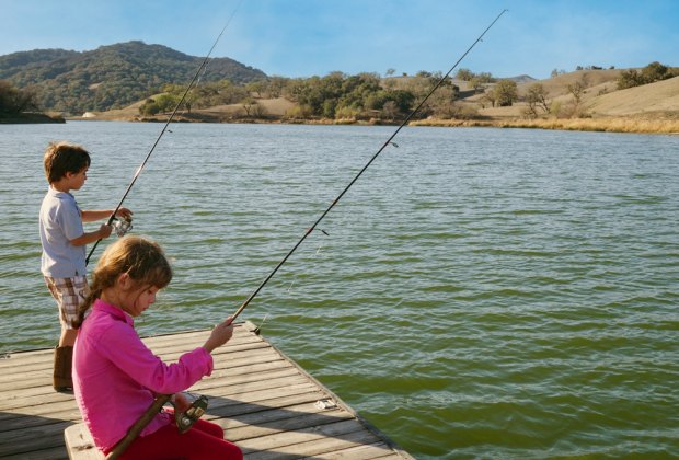 Take the kids fishing for Fishing Day. Or you can play "Go Fish." Photo by Meghan Rose for Mommy Poppins