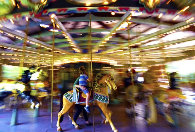 The Prospect Park Carousel is spinning again to the delight of young fans. Photo courtesy of Prospect Park