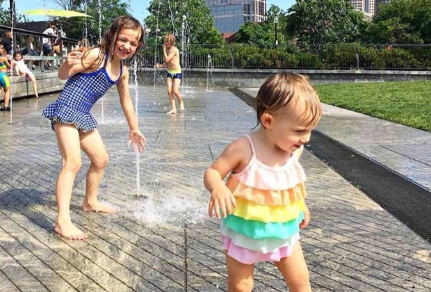 There are seven different spots to cool off on the Greenway, but the gentle Canal Fountains are ideal for little ones.