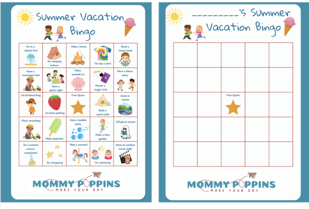 Bingo cards give structure to summer fun and put kids in the driver's seat!