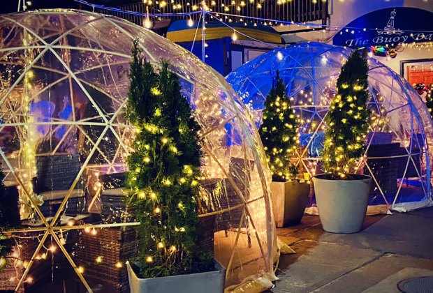 The igloos at Point Lookout's Buoy Bar allow between 4 and 10 diners at a time.